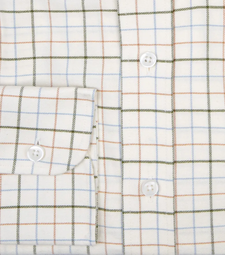 Eenvoudig te strijken effen wit poplin overhemd
