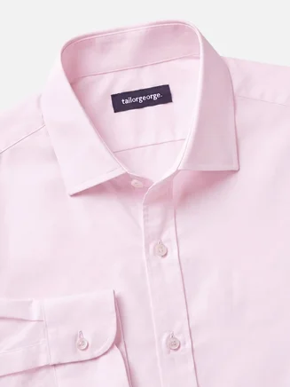 Effen lichtroze poplin overhemd