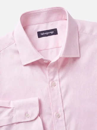 Effen roze twill overhemd