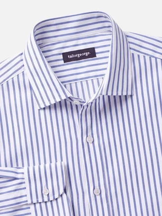 Blauw gestreept overhemd met lange mouwen