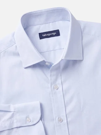 Hemelsblauw gestreept twill overhemd