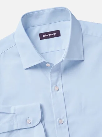Effen hemelsblauw poplin overhemd