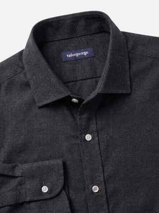 Effen bruin flanel overhemd