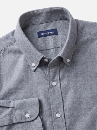 Effen grijs flanel overhemd
