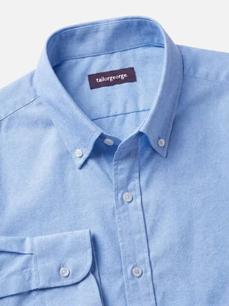 Effen hemelsblauw flanel overhemd