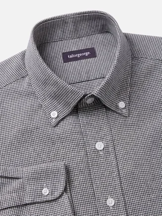 Bruin mini-geruit flanel overhemd