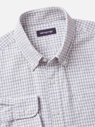 Flanel overhemd met kleine grijze ruiten