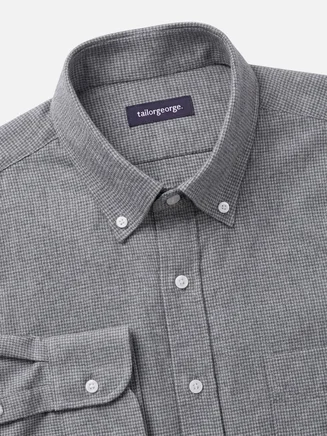 Grijs mini-geruit flanel overhemd