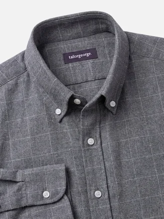 Flanel overhemd met grote grijze ruiten