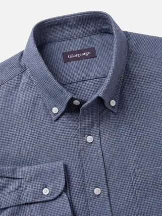Blauw  mini-geruit Flanel overhemd