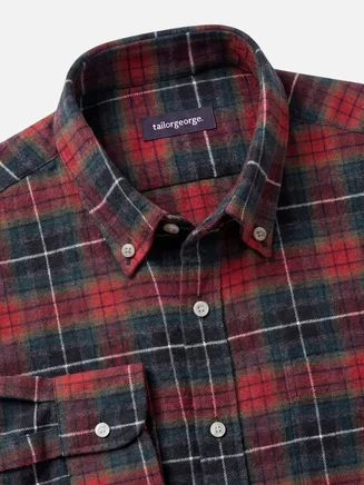 Rood en groen tartan dik flanellen shirt