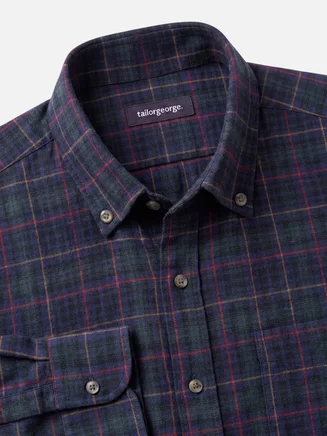 Groen en blauw tartan dik flanel overhemd