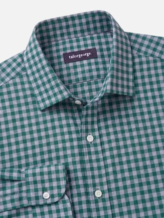 Twill overhemd met groen ruitdessin