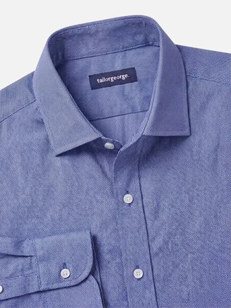 Effen blauw Oxford overhemd