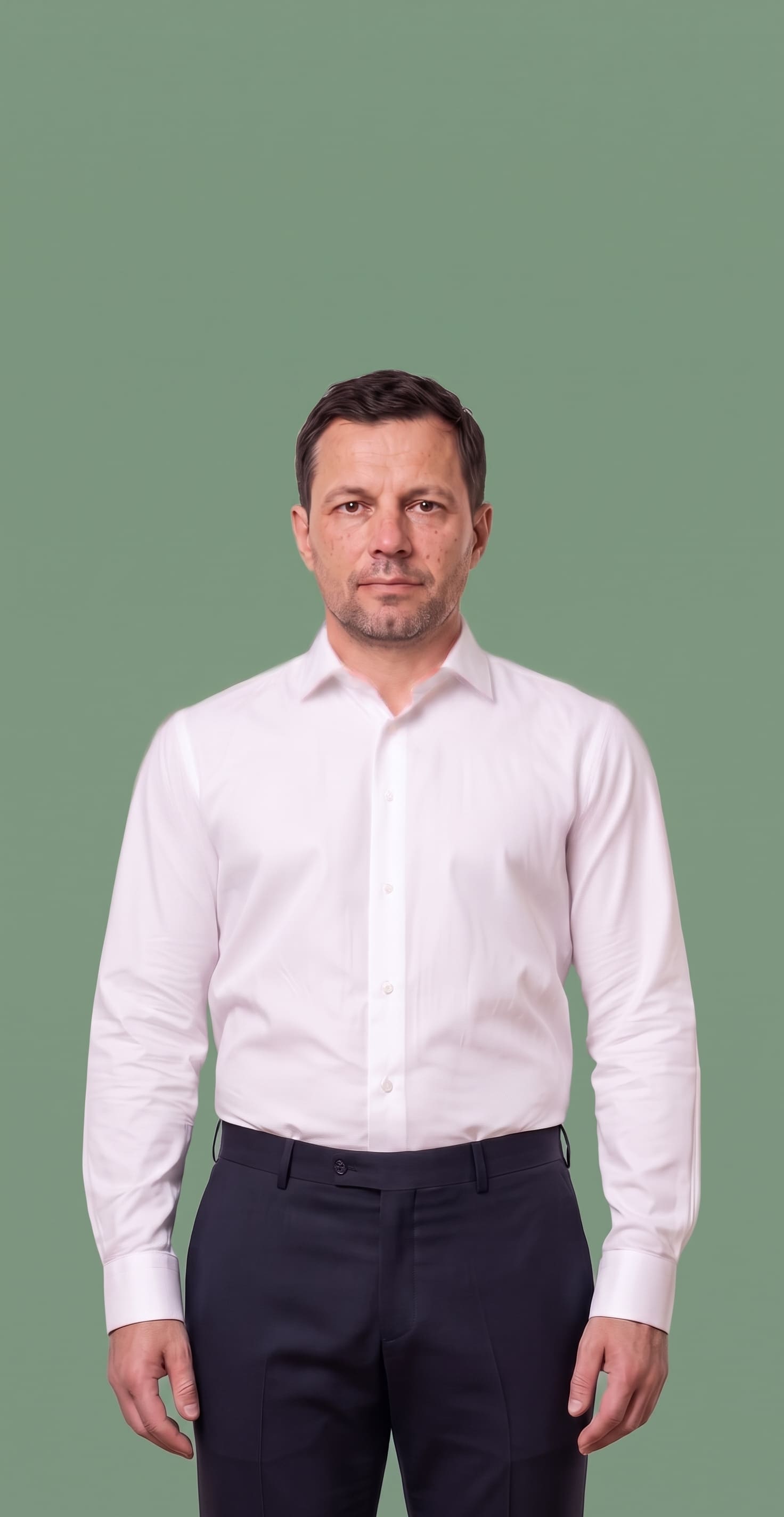 Eenvoudig te strijken effen wit poplin overhemd