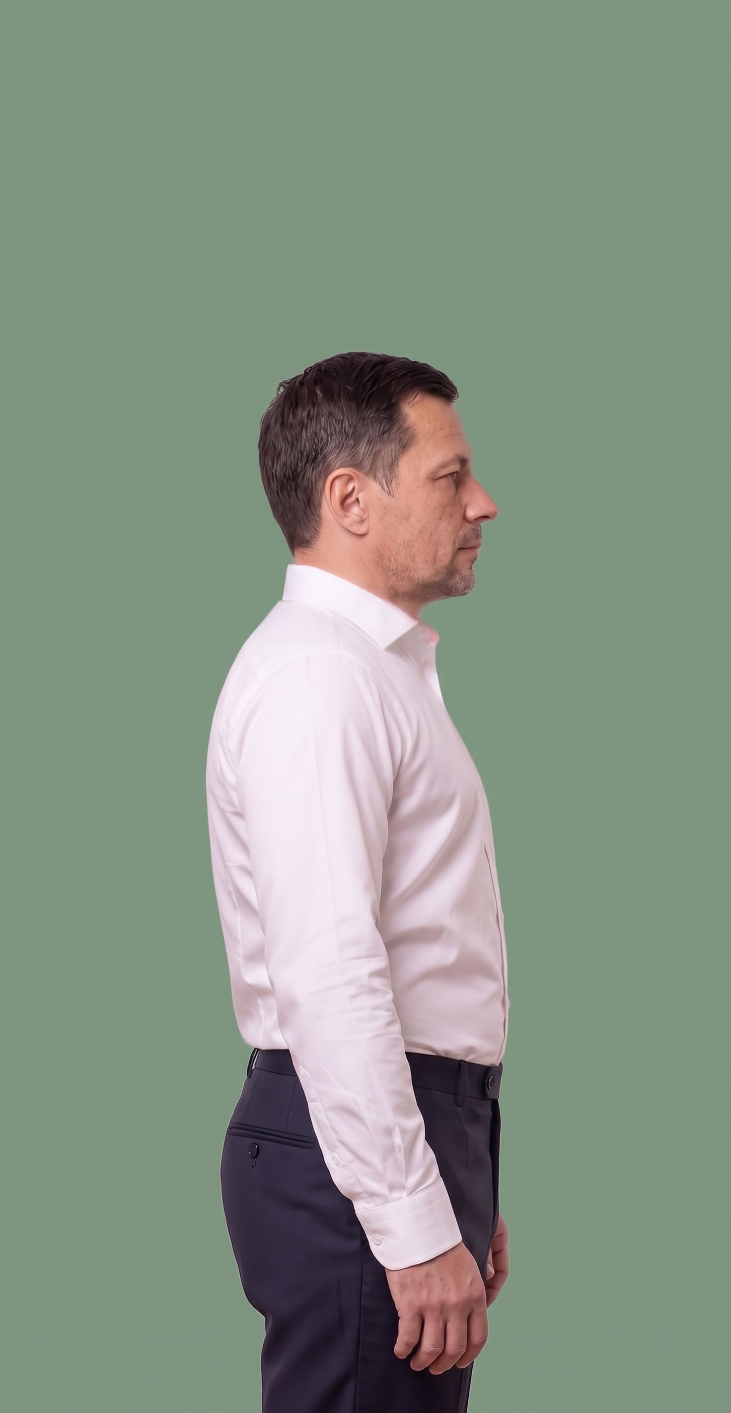Eenvoudig te strijken effen wit poplin overhemd